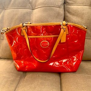 Orange Coach Shoulder Bag